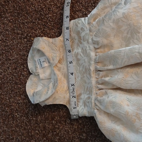 Carter's baby girls cream with gold floral dress size 3 months - Picture 11 of 13